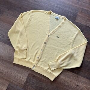 Lacoste Yellow Cardigan Sweater